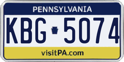 PA license plate KBG5074