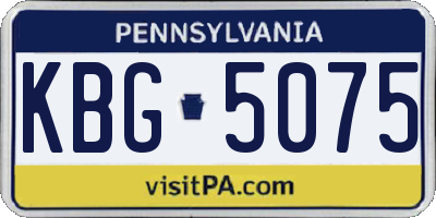 PA license plate KBG5075