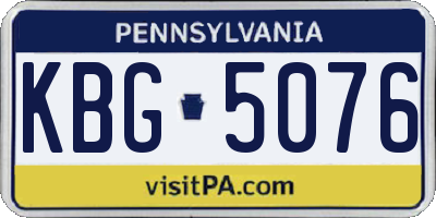 PA license plate KBG5076