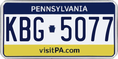 PA license plate KBG5077