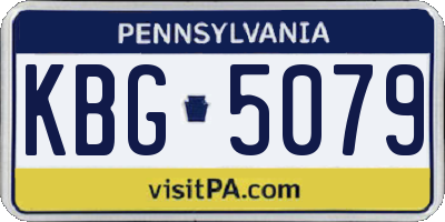 PA license plate KBG5079