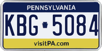 PA license plate KBG5084