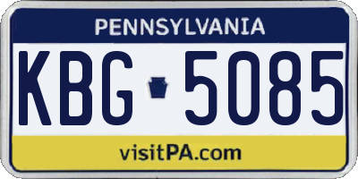 PA license plate KBG5085