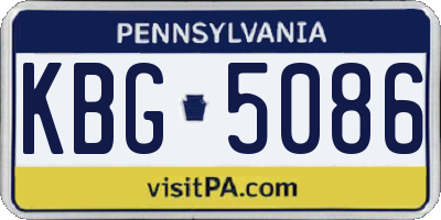 PA license plate KBG5086