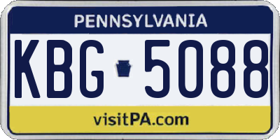 PA license plate KBG5088