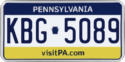 PA license plate KBG5089