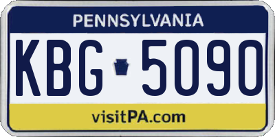 PA license plate KBG5090