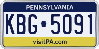 PA license plate KBG5091