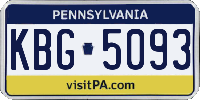 PA license plate KBG5093