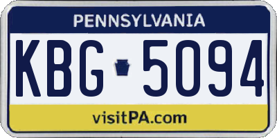 PA license plate KBG5094