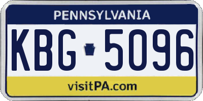 PA license plate KBG5096