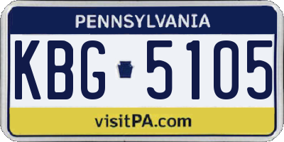 PA license plate KBG5105