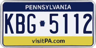 PA license plate KBG5112