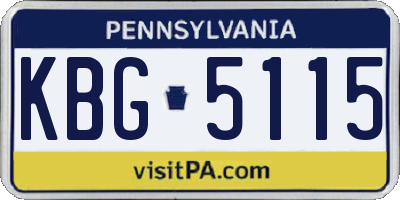 PA license plate KBG5115