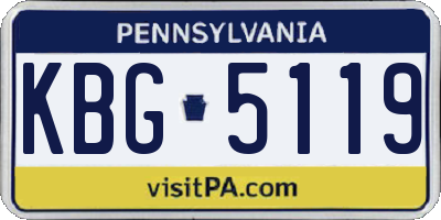 PA license plate KBG5119