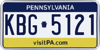 PA license plate KBG5121