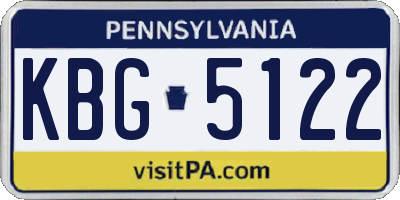 PA license plate KBG5122