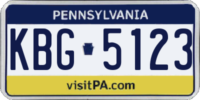 PA license plate KBG5123
