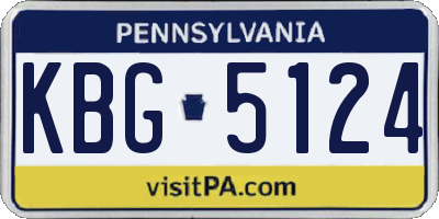 PA license plate KBG5124