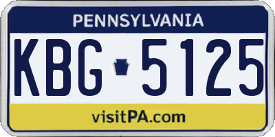PA license plate KBG5125