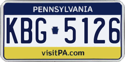 PA license plate KBG5126