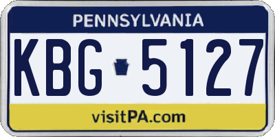PA license plate KBG5127