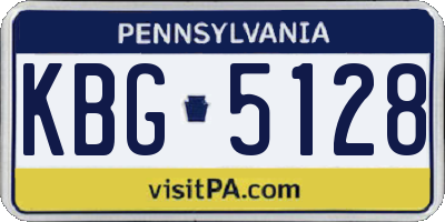 PA license plate KBG5128