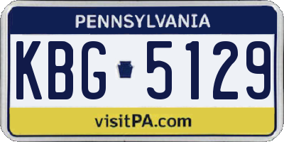 PA license plate KBG5129