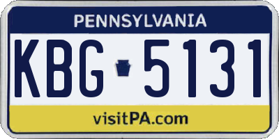 PA license plate KBG5131