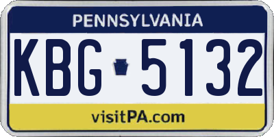 PA license plate KBG5132