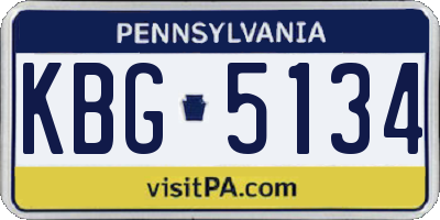 PA license plate KBG5134