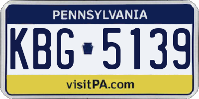 PA license plate KBG5139