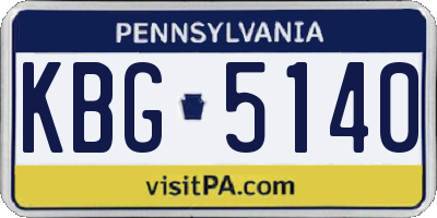 PA license plate KBG5140