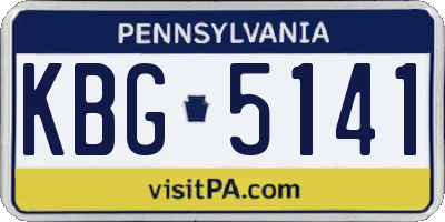PA license plate KBG5141