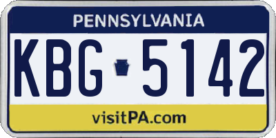 PA license plate KBG5142