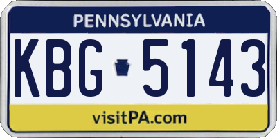 PA license plate KBG5143