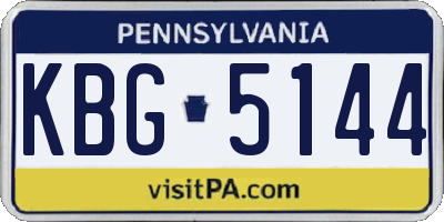 PA license plate KBG5144