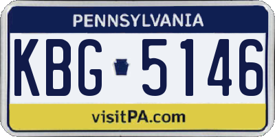 PA license plate KBG5146