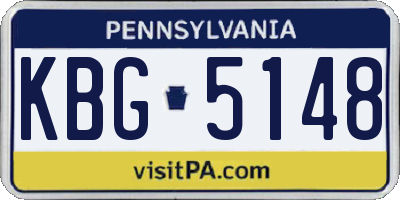 PA license plate KBG5148