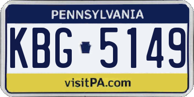 PA license plate KBG5149
