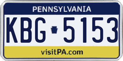 PA license plate KBG5153