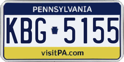 PA license plate KBG5155
