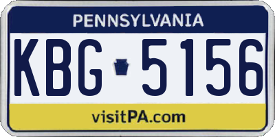 PA license plate KBG5156