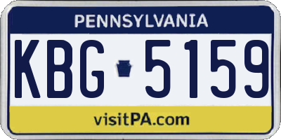 PA license plate KBG5159