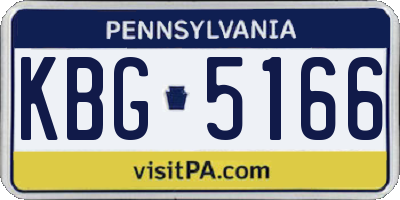 PA license plate KBG5166