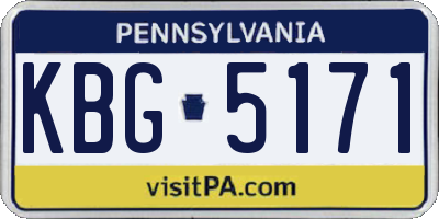 PA license plate KBG5171