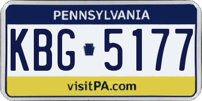 PA license plate KBG5177