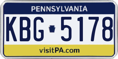 PA license plate KBG5178