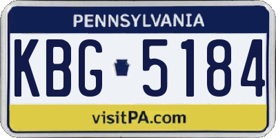 PA license plate KBG5184