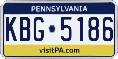 PA license plate KBG5186